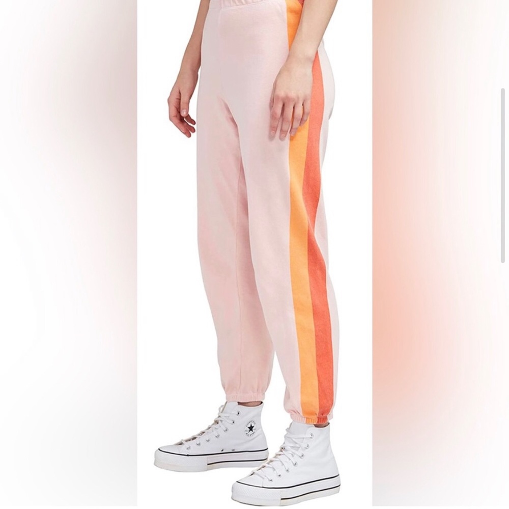 Wildfox Hot Dang Easy Sweats,NWOT, Size Medium, Gossamer Pink, vintage stripe
